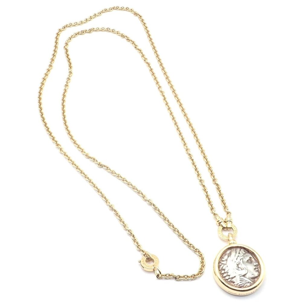 Rare! Bvlgari Bulgari 18k Yellow Gold Antique Coin Monete 38" Long Link Necklace - Picture 12 of 15